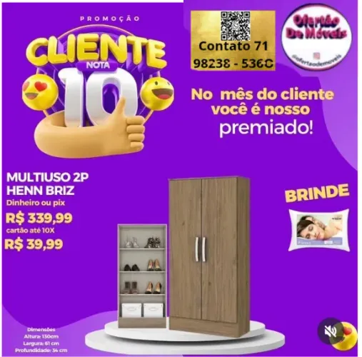 Multiuso 2 Portas Informações 71 9 82 38  final 536O/Entrega Grátis/Pague na Entrega