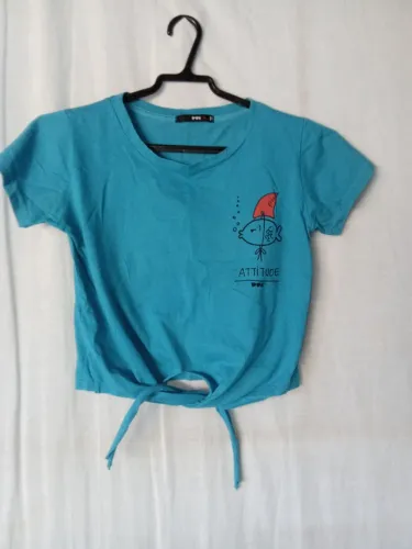 Cropped azul infantil 