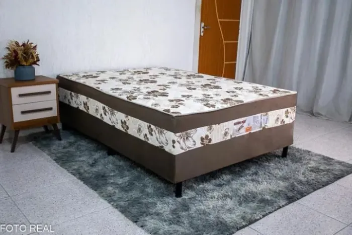 Cama Box Casal Ortopédica Marrom 138x188x60 Nosso Sonho- Produto Novo Entrega Rápida