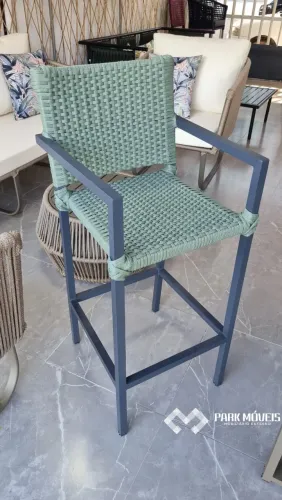 Banqueta com braço corda náutica