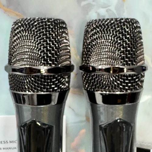 Microfone sem fio Recarregável com visor digital kit 2 unidades