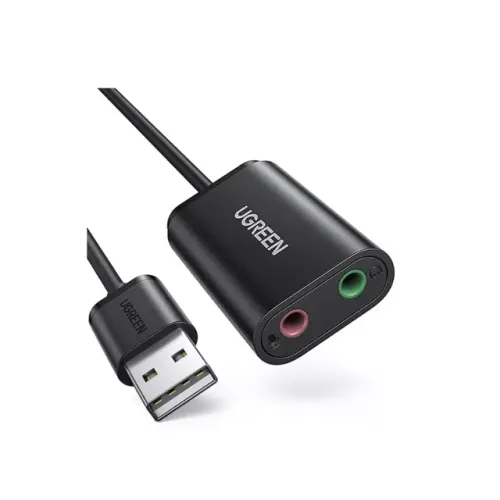 Adaptador de Áudio Ugreen USB 2.0 para P2 US205 - Preto