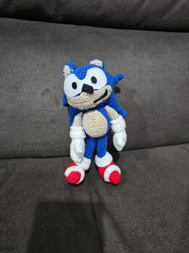 Amigurumi Sonic crochê acabamento premium
