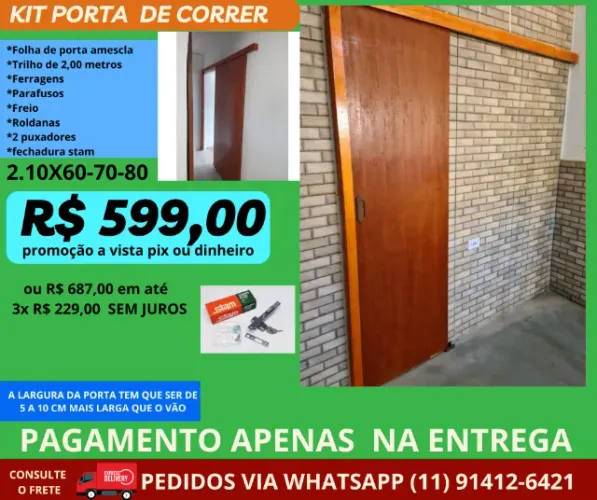porta de correr modelo 14- 210x80 codigo 8jk