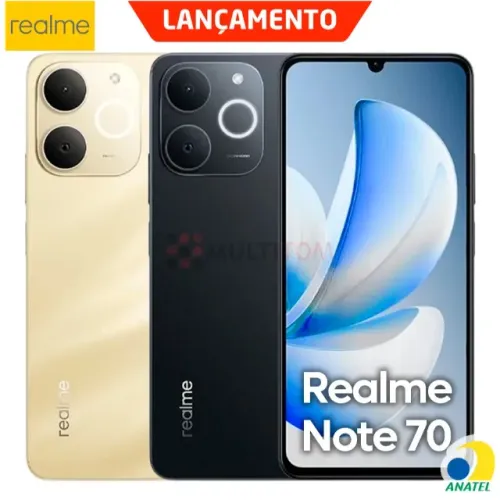 Celular Realme Note 70 Dual SIM 6.74 90Hz Câmera Dupla 13MP + Frontal 5MP 256GB 08GB 