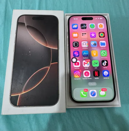 iPhone 16 pro, 128gb, cor titanium deserto