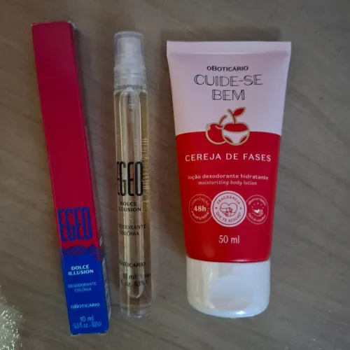 Perfume egeo dolce illusion e hidratante cereja de fases o boticário