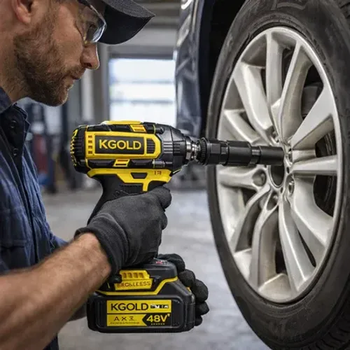 Chave de Impacto Profissional 48V,Alto Torque400N.M - Design Ergonômico, Bateria Lítio, Mo