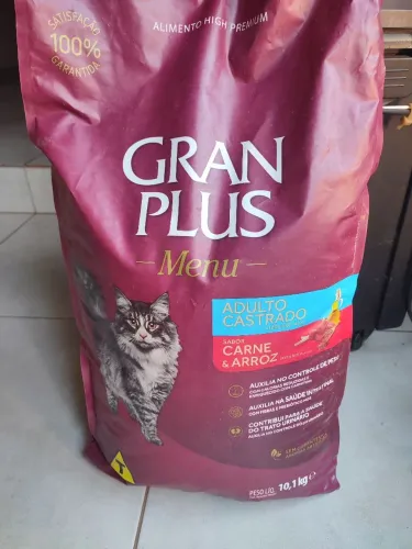 Ração 10 kg - gran plus para gatos castrados (menu)