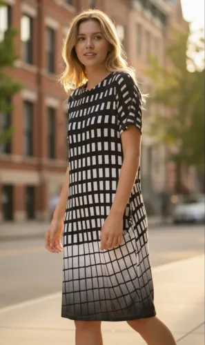 Vestido branco e preto 