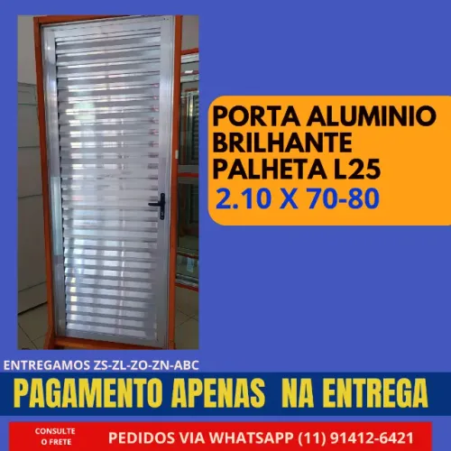 porta em aluminio brilhantee varias medidas - pagamento apenas na entrega