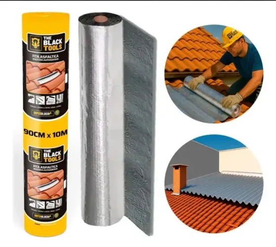 Kit 09 Manta Asfaltica Auto Adesiva Aluminizada 90cm X 10m