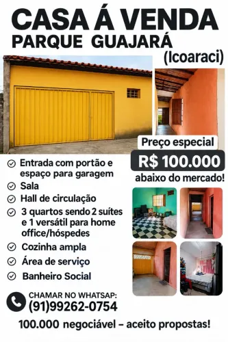 Casa Ampla à Venda no Parque Guajará- Icoaraci