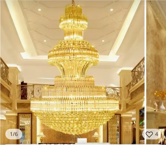 Lustre Cristal Imperial Gold 120CM - Smart Norte