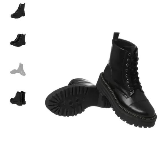 Bota Coturno Lumiss Plataforma Sintético Preto Tratorado CORE