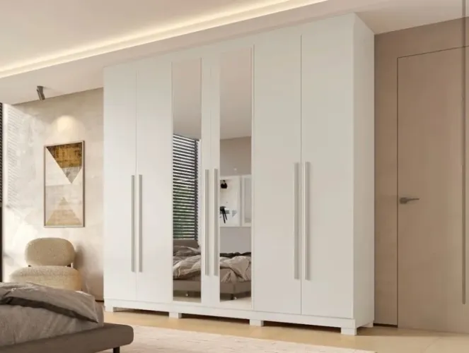 Guarda Roupa Nubia ACP 100% MDF, 06 Portas e 04 Gavetas - Entrega Imediata;