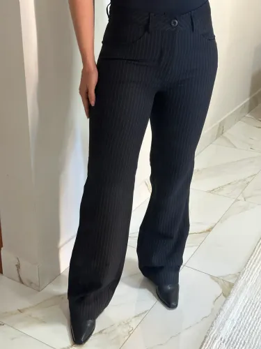 calça oxford alfaiataria risca de giz | tamanho m