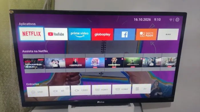 tv philco smart nova barato funcionando 100%