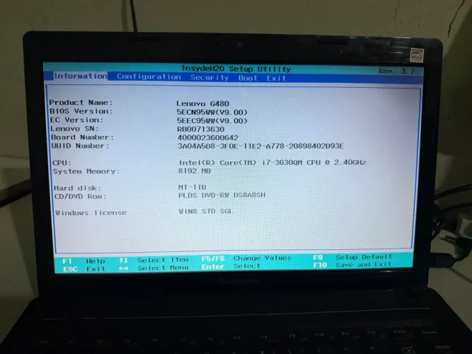 Notebook Lenovo G480 