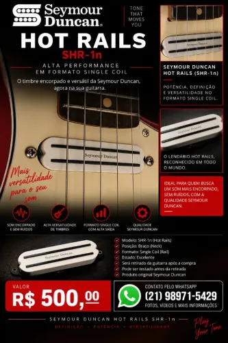 Captador Seymour Duncan Hot Rails SHR-1n (Braço)