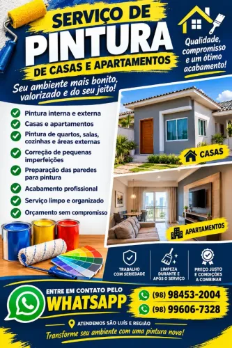 SERVIÇO DE PINTURA RESIDENCIAL - CASAS E APARTAMENTOS