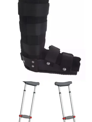 Muletas e bota 100