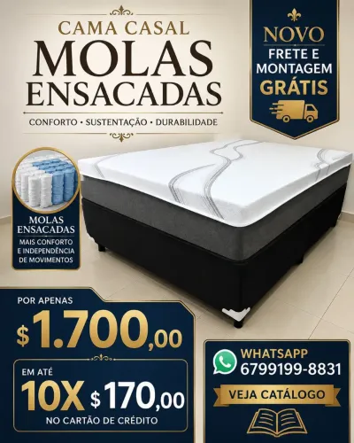 Domingo entrego oferta cama casal nova molas ensacadas
