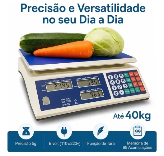 Balança nova 40 kg moderna versão 2000
