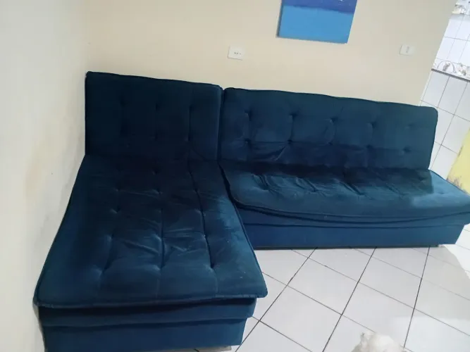 Sofá cama retratil azul