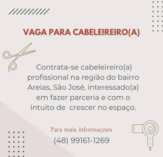 Vaga para cabeleireiro (a)
