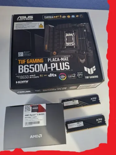 1 Kit Upgrade Proc Ryzen 5 8600G + 16GB Memória RAM DDR5 5600mhz + Placa Mae B650M-PLUS