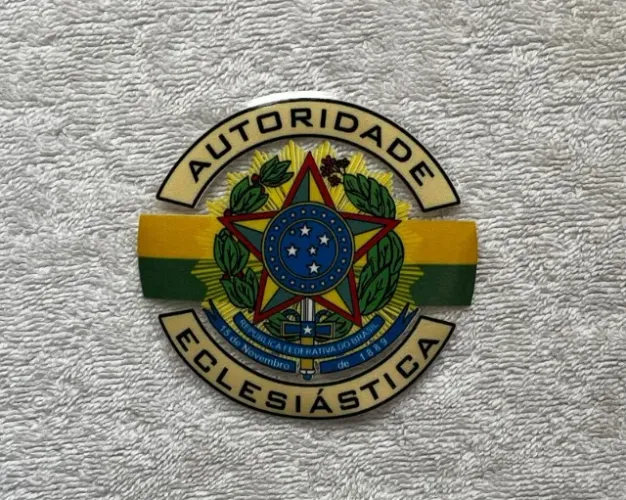 Adesivo Autoridade Eclesiástica para colagem interno no vidro do carro