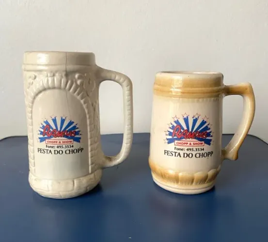 Kit C/ 2 Caneca Rampas Festa Chopp Cerveja Antiga Coleção