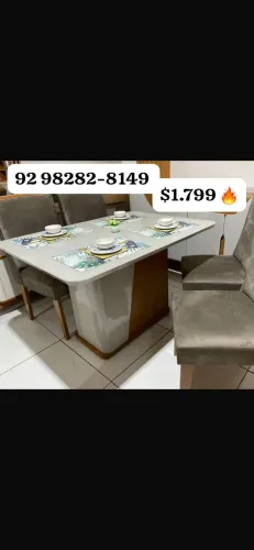 mesa de jantar com entrega gratuita/ receba ainda hoje