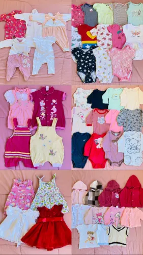 63 peças Lote de bebê menina (3 a 6 meses) R$200