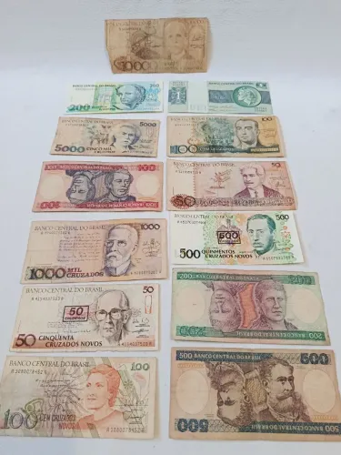 Lote com 13 Cédulas Antigas Brasileira