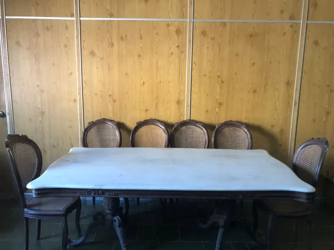Mesa mármore e jacarandá