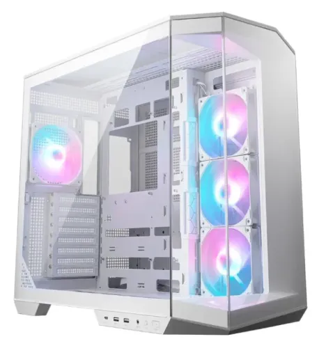 Gabinete Gamer MSI MAG Pano 100R PZ White Mid Tower Vidro Panoramico 4x FANs ARGB, ATX