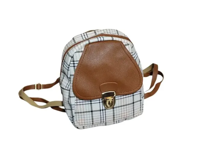 Bolsa Feminina Em Estampa Geométrica E Saída Para Fones Marrom JK-154