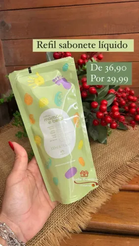 Refil Sabonete líquido Natura Mamãe e Bebê 200ml