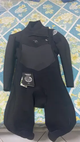 LONG JOHN RIPCURL C/ZIP PRETO M - NOVO NUNCA USADO