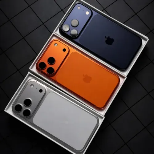 iPhone 17 Pro Max 256gb - laranja, prata e azul
