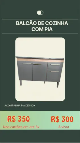 Vendo Balcão de cozinha com Pia de Inox