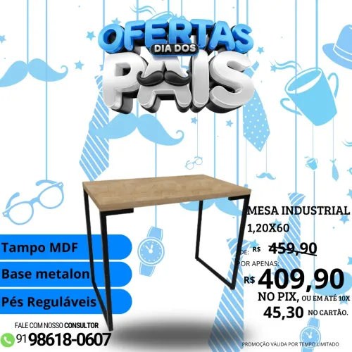 Mesa industrial 1,20x60