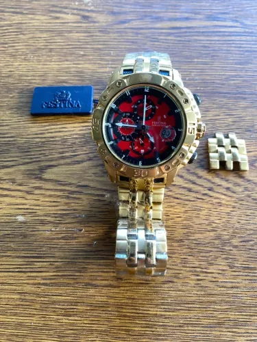 Relógio Festina Chrono Bike Dourado e Vermelho (Ref. F16542) Aberto a Negociação