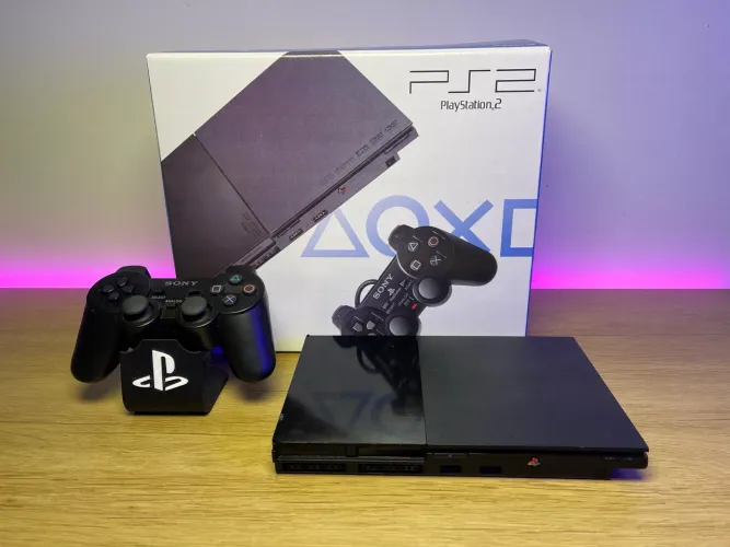 PlayStation 2 Completo na Caixa com 27 Jogos e Garantia