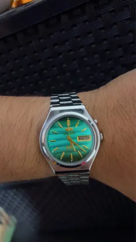 Orient três estrelas mostrador verde degrade - REVISADO