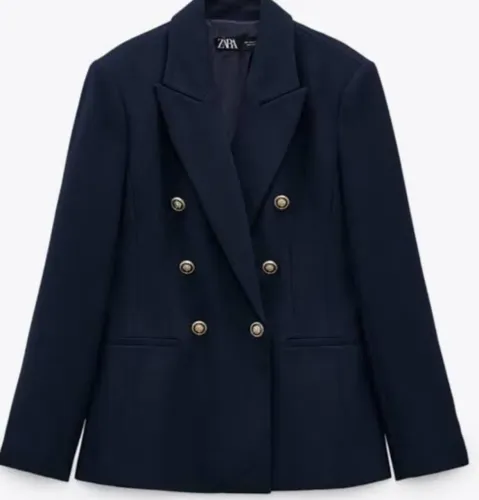 Blazer Zara Azul Marinho G usado 3 x