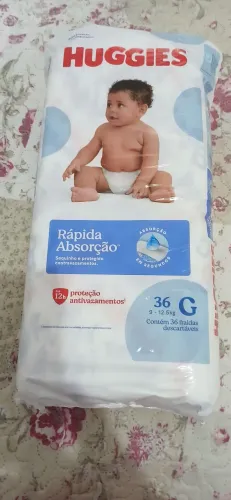 Fraldas huggies G , 36 unidades