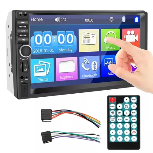 Central Multimídia dvd 7 Polegadas Tela Touch Bluetooth  Rádio som carro